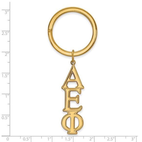 14K Plated Silver Alpha Epsilon Phi Key Chain - Picture 2 of 3
